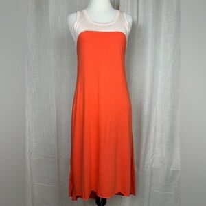 Womens Midi Tank Dress XS Jersey Cotton Supima Modal Soft Casual Orange Beachy